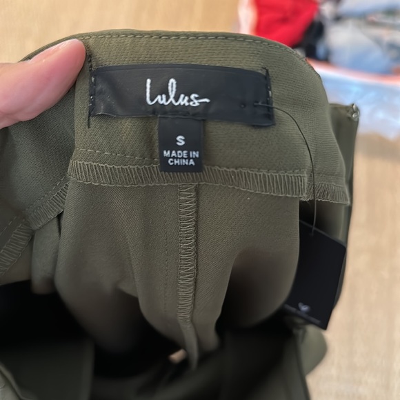 Lulus Like Clockwork Olive Green Trouser Pant - Picture 4 of 4
